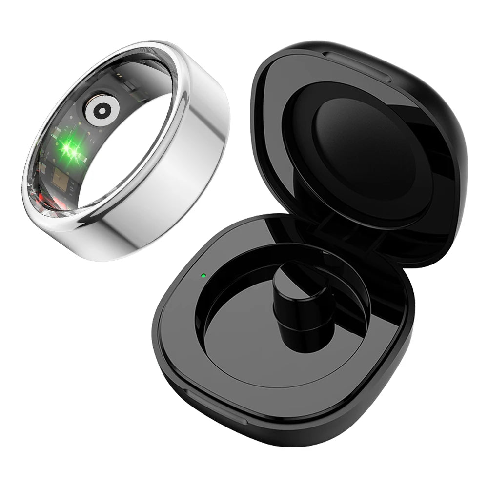 2024  R02 Smart Ring with Charging Case for Men Women, Battery Life, 39 Days, Health Monitor, 5ATM Waterproof